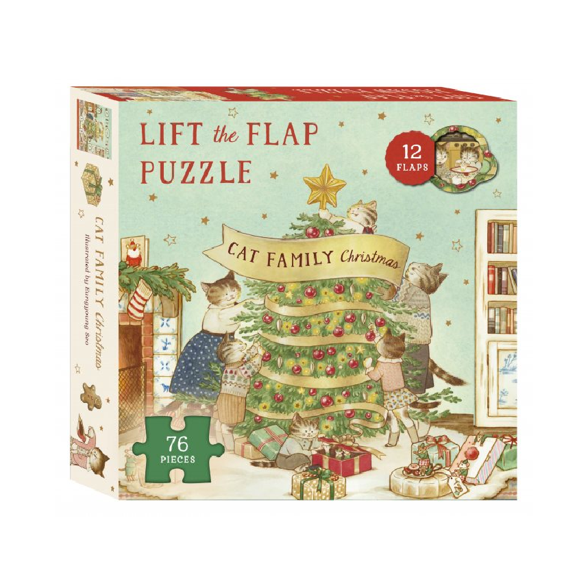 Cat Family Christmas Lift-The-Flap Puzzle