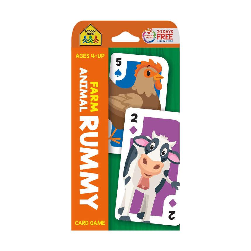 School Zone Farm Animal Rummy Flash Card Game