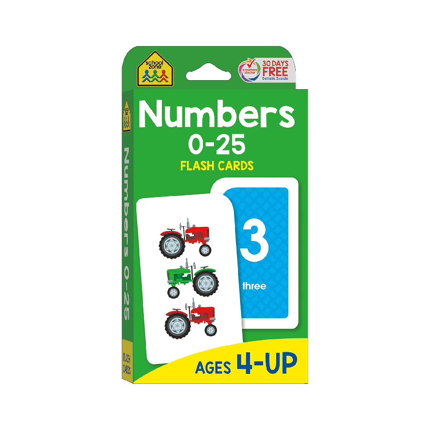 School Zone Flashcards: Numbers 0-25