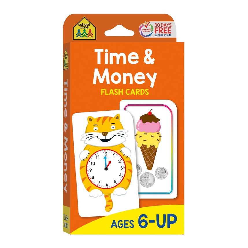 School Zone Flashcards: Time & Money