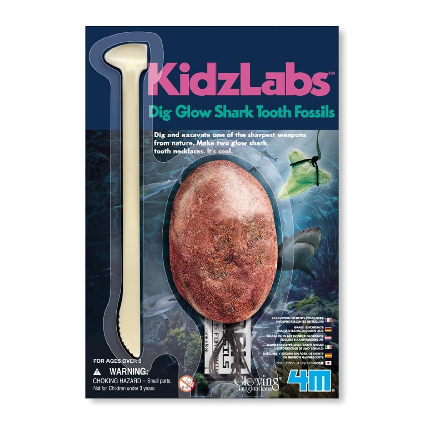 4M KidzLabs Dig A Glow Shark Tooth