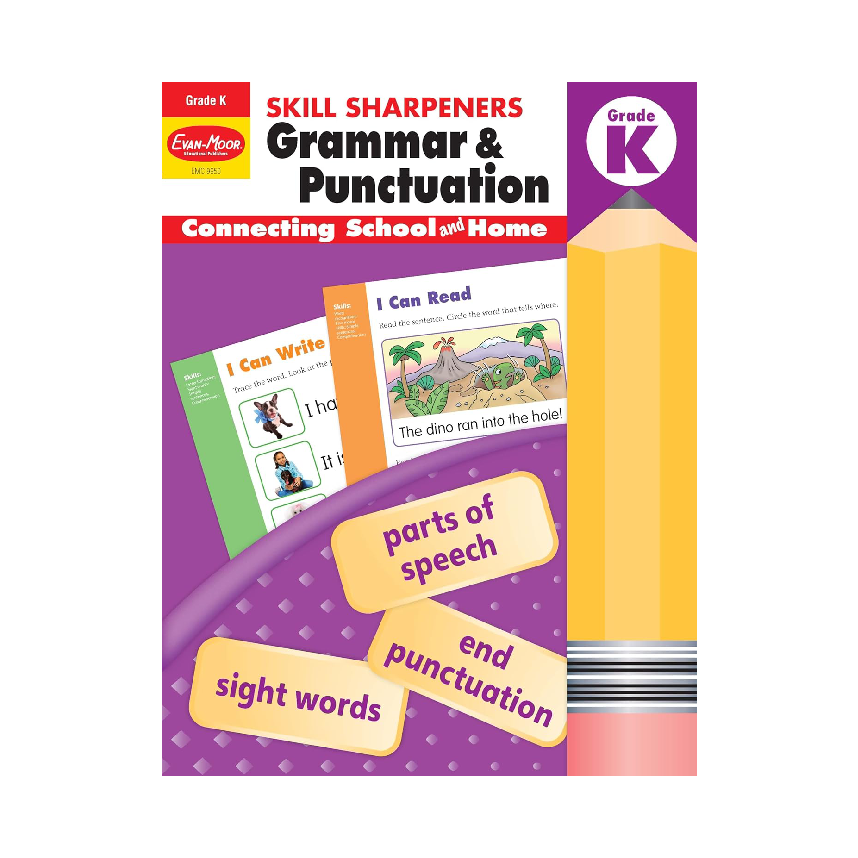 Evan-Moor Skill Sharpeners Grammar & Punctuation Activity Book Grade K