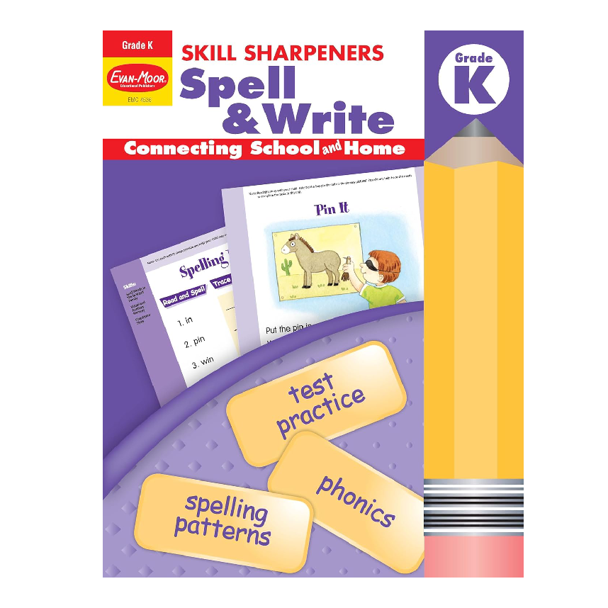 Evan-Moor Skill Sharpeners Spell And Write Activity Book Grade K