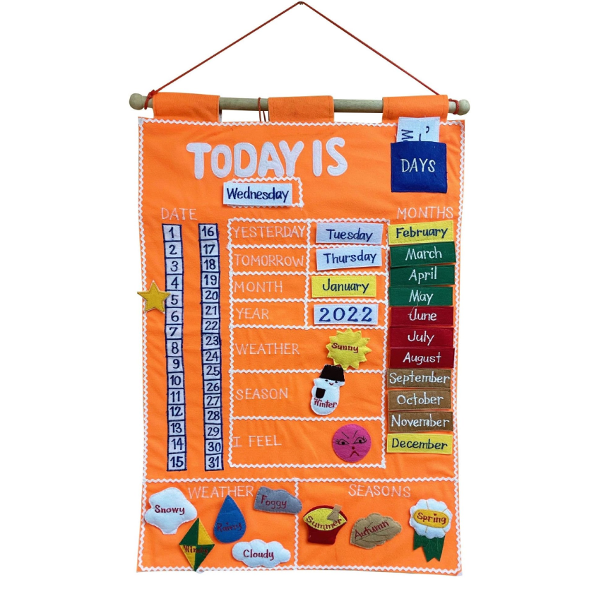 SmartMama Soft Play Fabric Wall Chart: Tell the Time Chart