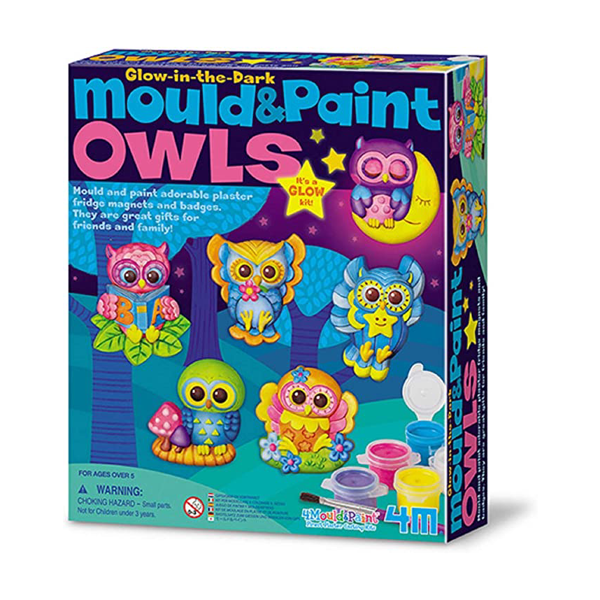 4M Mould & Paint Glow-In-The-Dark Owls