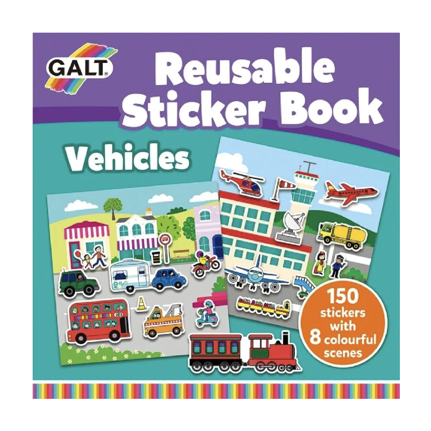 Galt Reusable Sticker Book: Vehicles