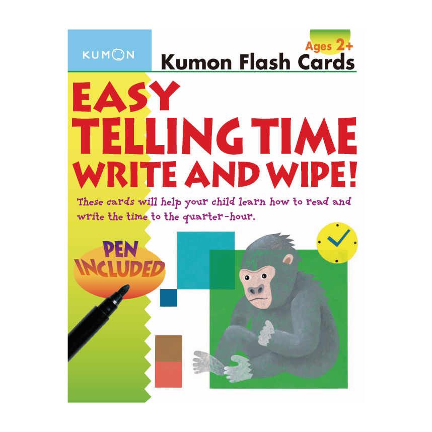 Kumon Flash Cards: Easy Telling Time Write & Wipe