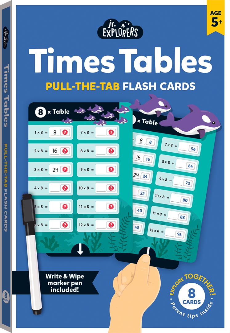 Junior Explorers Pull & Learn Flashcards Times Tables