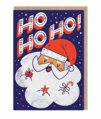 Ohh Deer Christmas Dark Blue Ho Ho Ho