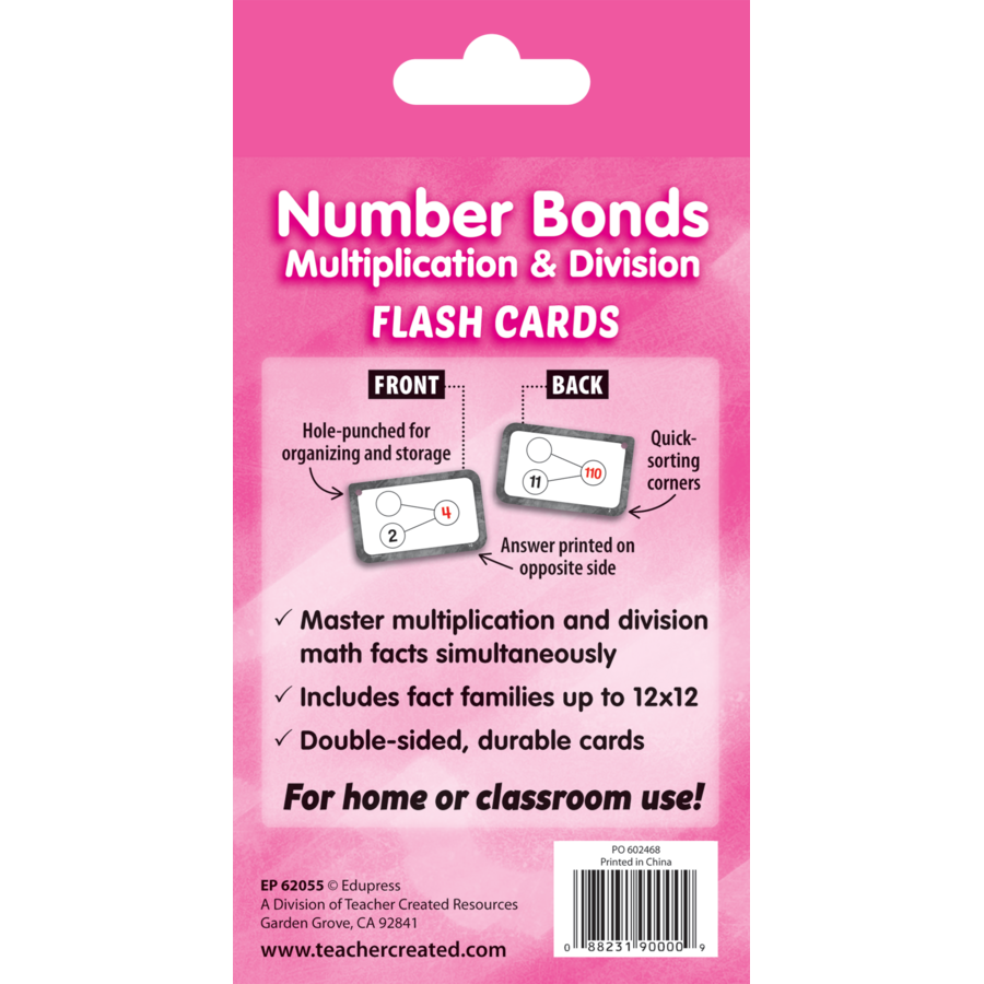 Teacher Created Resources Number Bonds Flash Cards - Multiplication And Division