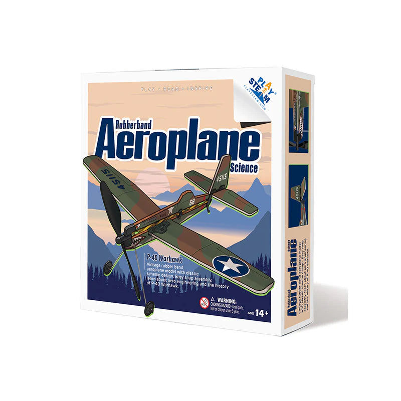 PlaySTEM Rubber Band Airplane Science - P-40 Warhawk