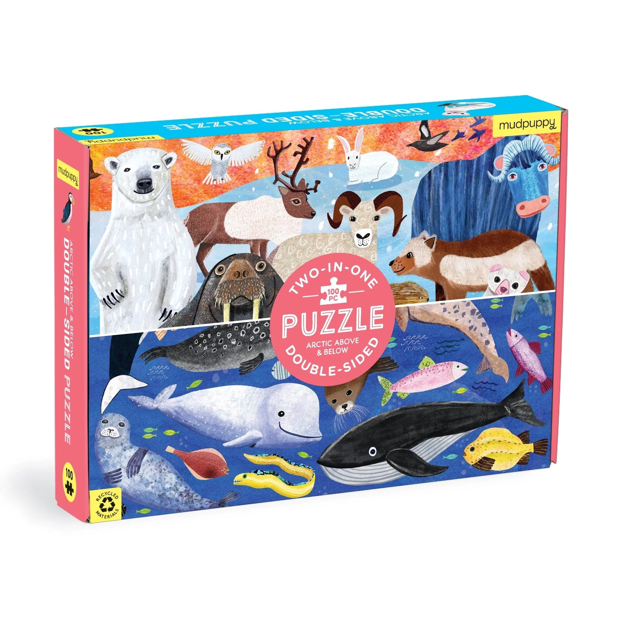 Mudpuppy 100 Piece Double-Sided Puzzle: Arctic Above & Below