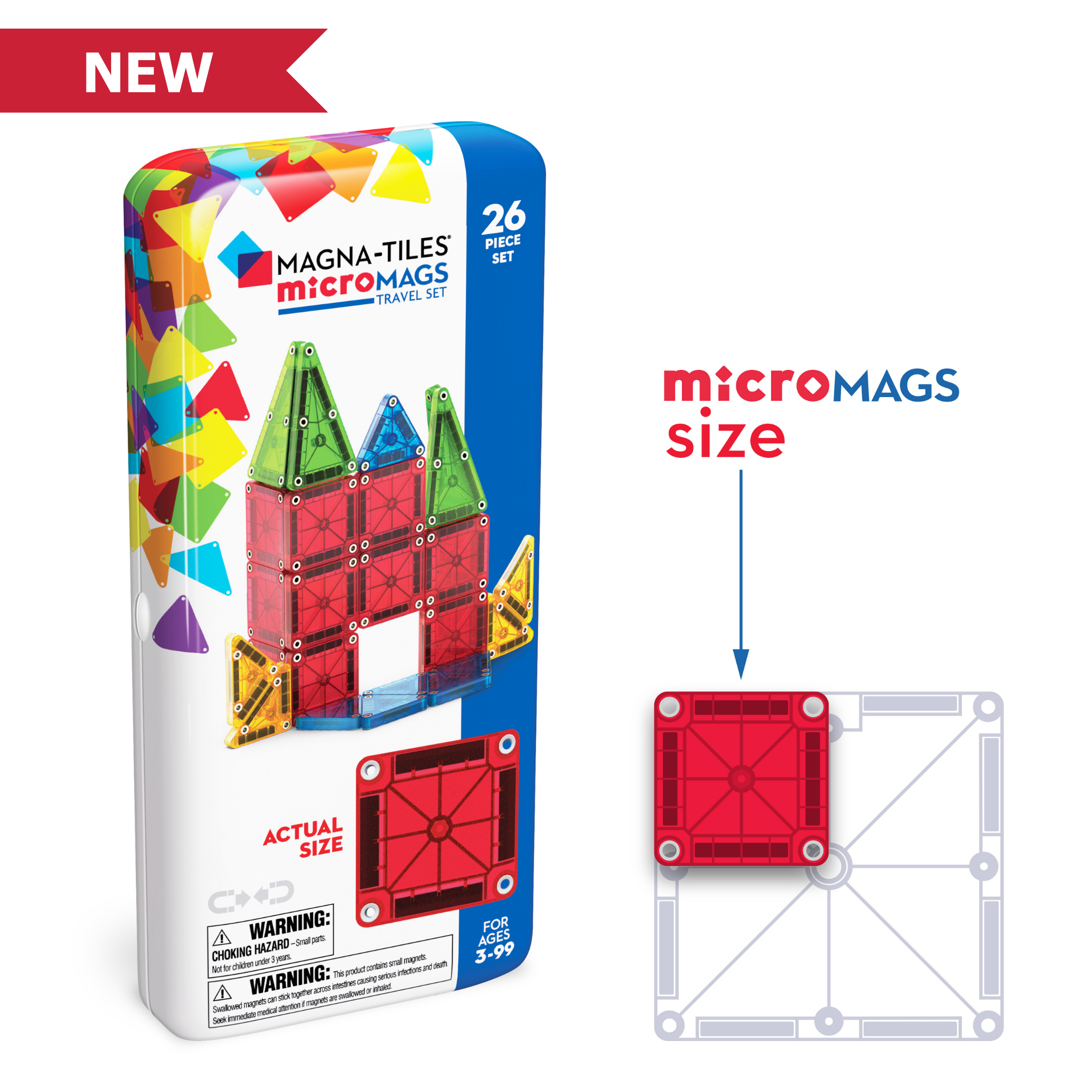 Magna-Tiles Micromags Travel: 26-Piece Set