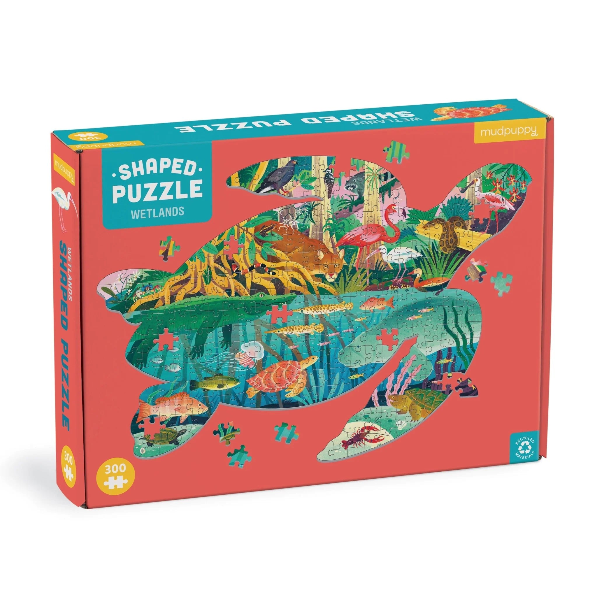 Mudpuppy 300-Piece Shaped Puzzle: Wetlands