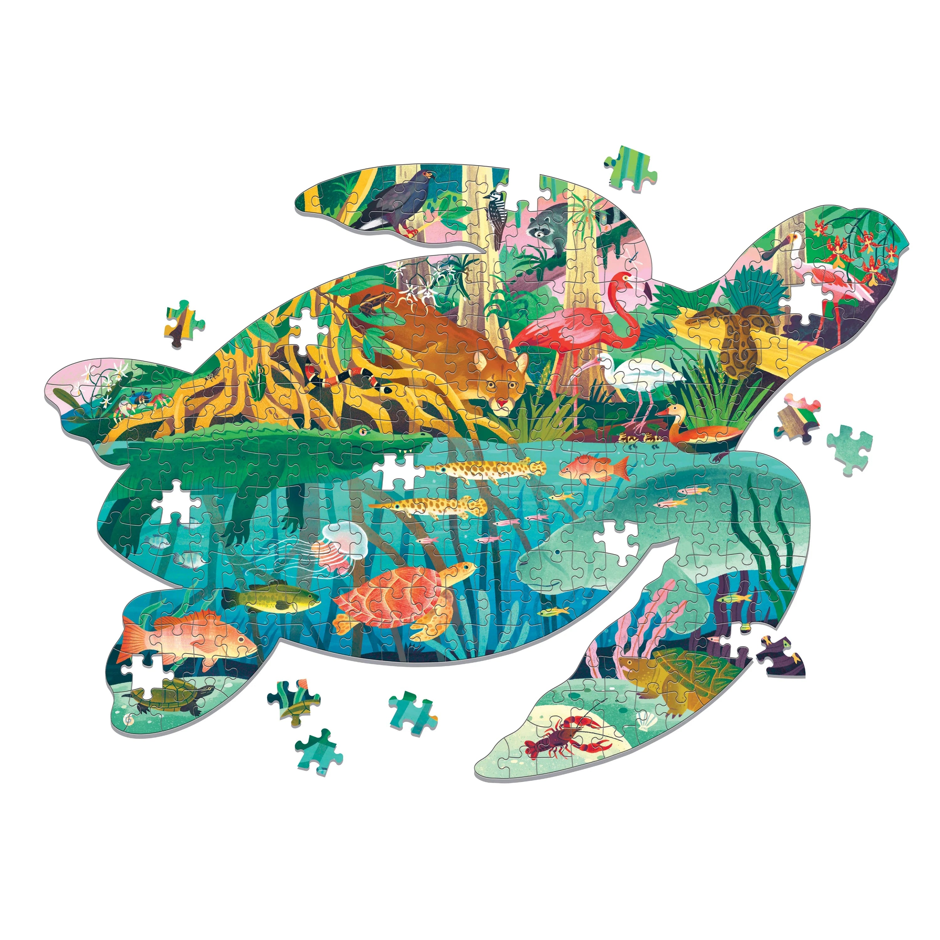 Mudpuppy 300-Piece Shaped Puzzle: Wetlands