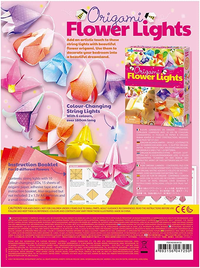 4M KidzMaker Make Your Own Origami Flower Light