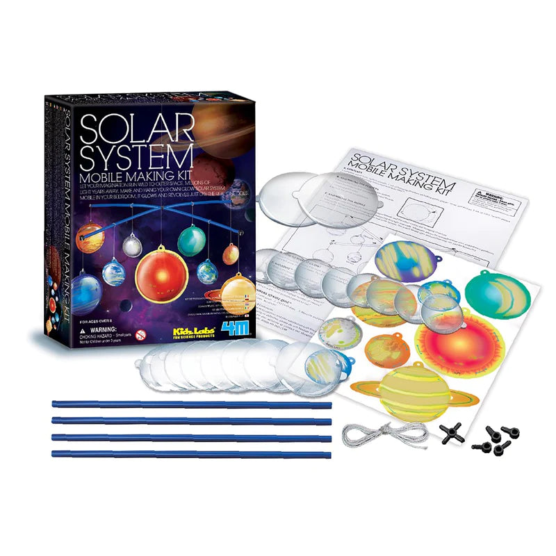 4M KidzLabs Glow-In-The-Dark Solar System Mobile Making Kit