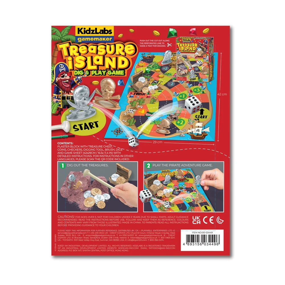 4M KidzLabs GameMaker Series Treasure Island Dig & Play Game