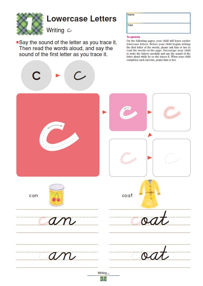 Kumon My Book Of Cursive Writing: Letters