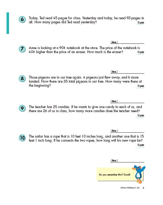 Kumon Grade 3: Word Problems