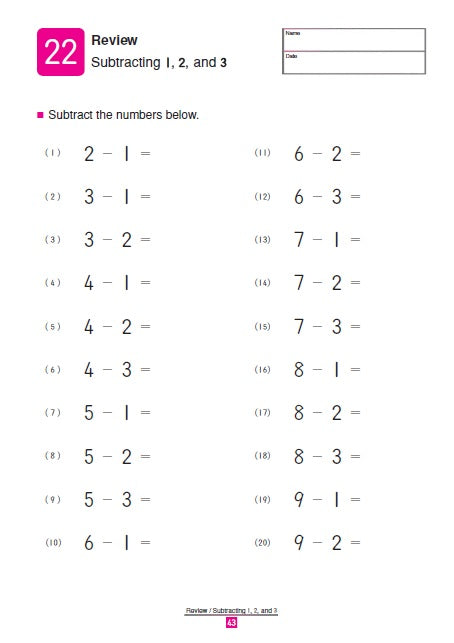 Kumon My Book Of Simple Subtraction