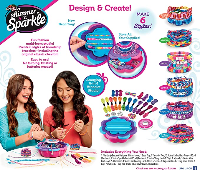 Cra-Z-Art Shimmer & Sparkle 6-in-1 Friendship Bracelet Studio