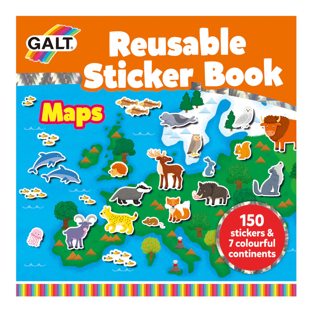 Galt Reusable Sticker Book: Maps