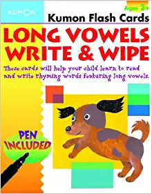 Kumon Flash Cards: Long Vowels Write & Wipe